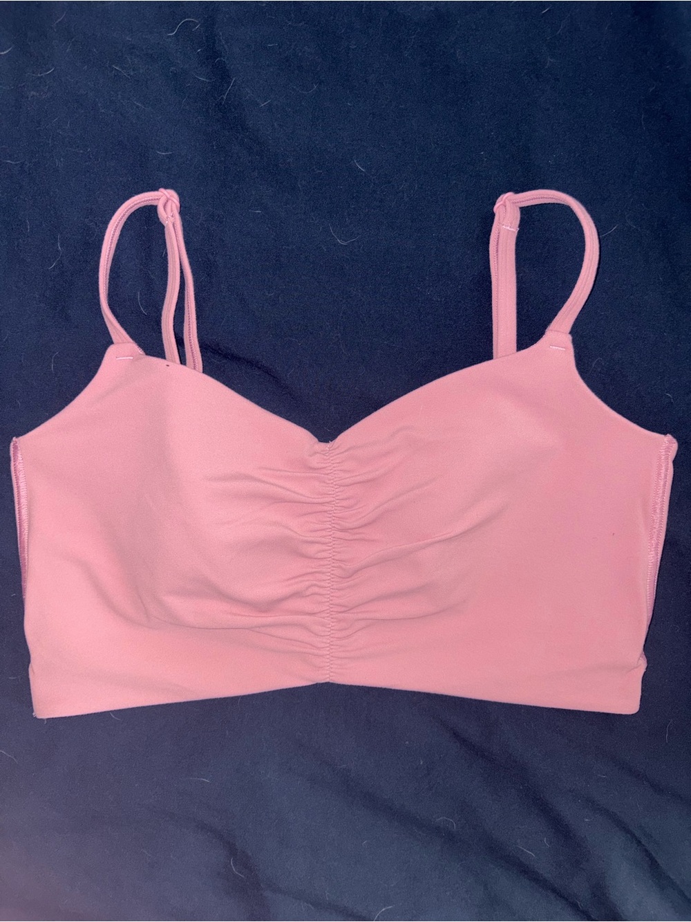 Pink Ruched Sports Bra